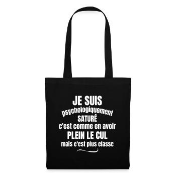 je suis fatigué, besoin de repos, pas du matin - Sac en tissu - noir - Devant