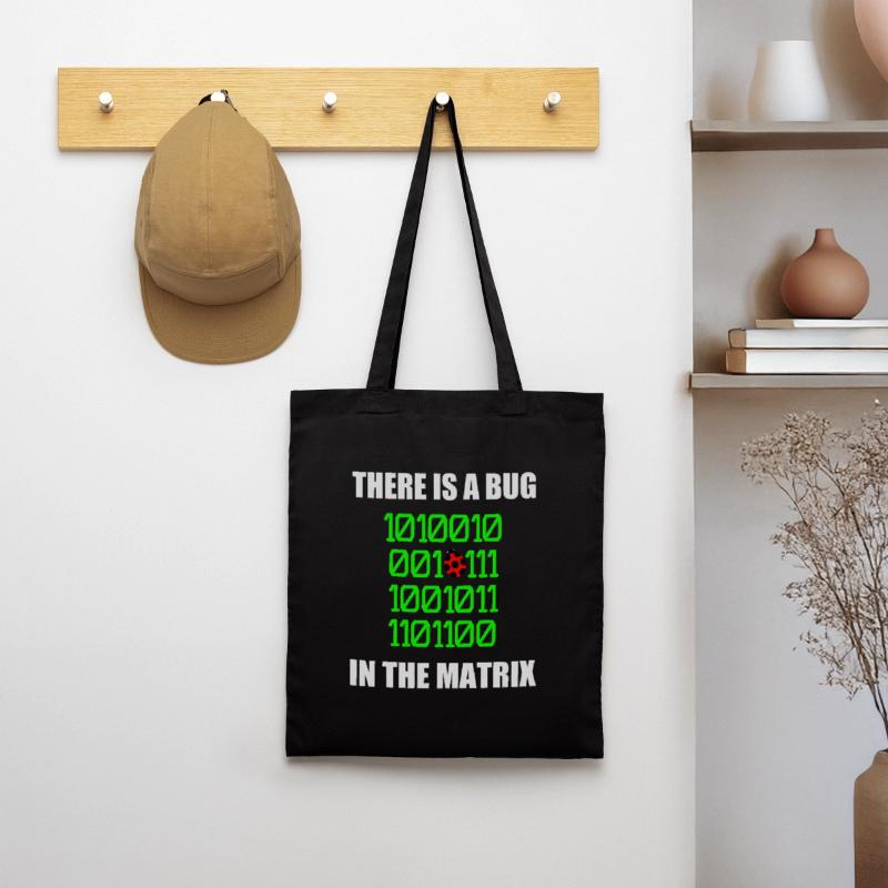 There is a bug in matrix ladybug pun, binary Tote Bag