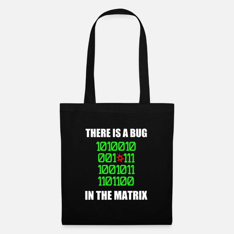 Es gibt einen Fehler in Matrix Marienkäfer Wortspiel, binär - Stoffbeutel - Schwarz