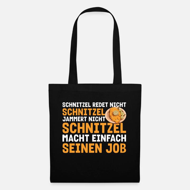 Schnitzel redet nicht Schnitzel jammert nicht - Stoffbeutel - Schwarz