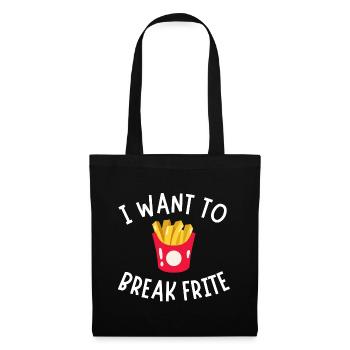French fries, eating fries, fries humor - Tote Bag - black - Front