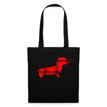 Dachshund in Buffalo Plaid Pattern Christmas Dog Christmas Weih - Tote Bag - black - Front