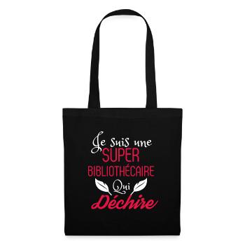 Super Bibliothécaire qui Déchire - Sac en tissu - noir - Devant