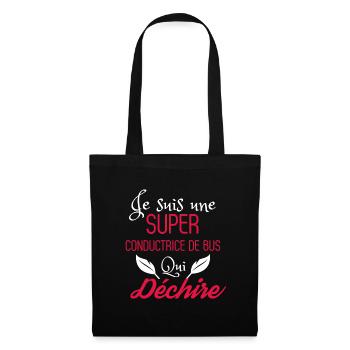 Super Conductrice de Bus qui Déchire - Sac en tissu - noir - Devant