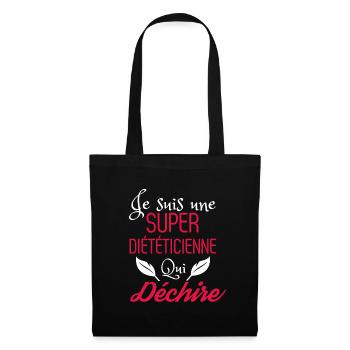 Super diététicienne qui déchire - Sac en tissu - noir - Devant