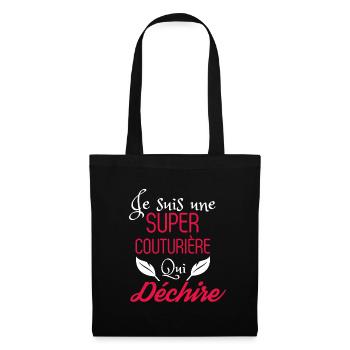 Super couturière qui déchire - Sac en tissu - noir - Devant