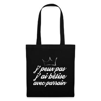 j peux pas j ai bêtise avec parrain - Sac en tissu - noir - Devant