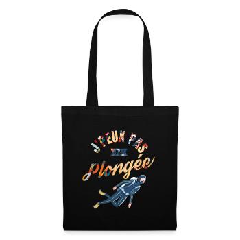 J'Peux pas j'ai Plongée - Sac en tissu - noir - Devant