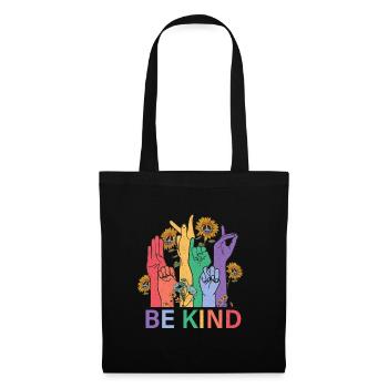 Schwul Lesbisch Regenbogen T-Shirt Geschenkidee - Stoffbeutel - Schwarz - Vorne