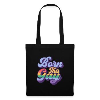 Schwul Lesbisch Regenbogen T-Shirt Geschenkidee - Stoffbeutel - Schwarz - Vorne