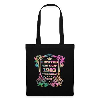 1983 Anniversaire vintage couleurs arc-en-ciel - Sac en tissu - noir - Devant