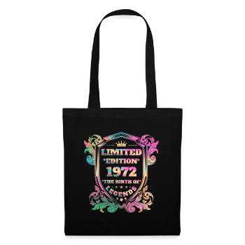 1972 Anniversaire vintage couleurs arc-en-ciel - Sac en tissu - noir - Devant