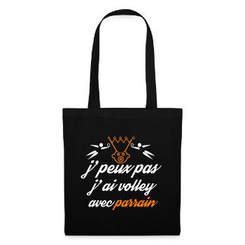 j peux pas j ai volley avec parrain - Sac en tissu - noir - Devant