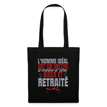 Biker retraité cadeau motard - Sac en tissu - noir - Devant