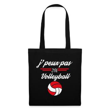 J peux pas j ai Volleyball rouge - Sac en tissu - noir - Devant