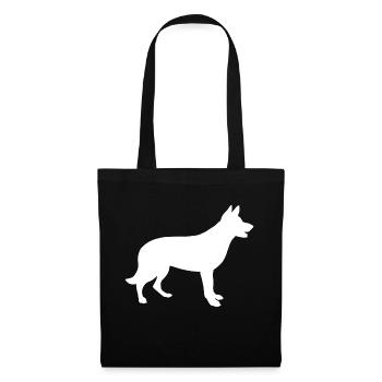Deutscher Schäferhund Silhouette - Stoffbeutel - Schwarz - Vorne