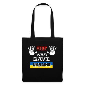 STOP WAR SAVE UKRAINE - Stoffbeutel - Schwarz - Vorne