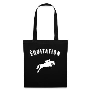 équitation - Sac en tissu - noir - Devant