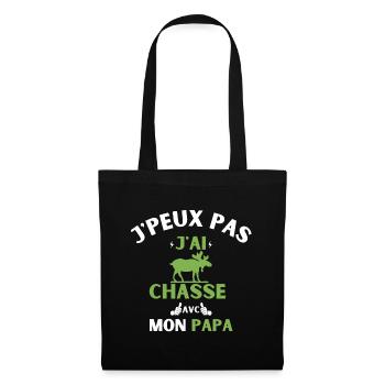 j peux pas j ai chasse avec mon papa - Sac en tissu - noir - Devant