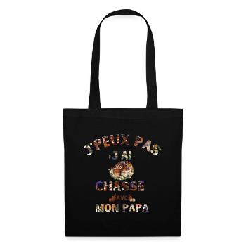 j peux pas j ai chasse avec mon papa - Sac en tissu - noir - Devant