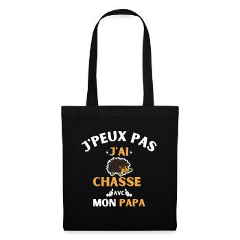 j peux pas j ai chasse avec mon papa - Sac en tissu - noir - Devant
