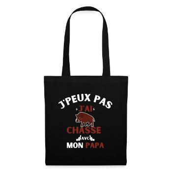 j peux pas j ai chasse avec mon papa - Sac en tissu - noir - Devant
