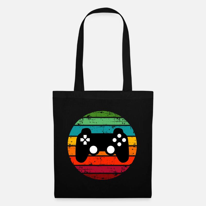 Gaming Controller Retro Sunset Gamer - Tote Bag - black