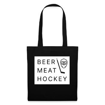 Viande de bière de hockey - Sac en tissu - noir - Devant
