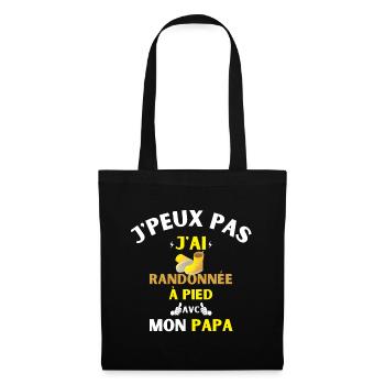 J'Peux Pas J'Ai Randonnée à pied avec mon papa - Sac en tissu - noir - Devant