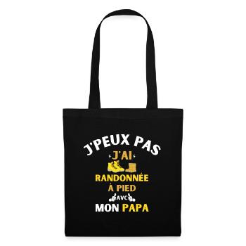 J'Peux Pas J'Ai Randonnée à pied avec mon papa - Sac en tissu - noir - Devant