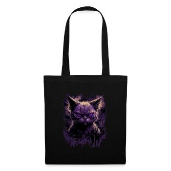 Chat siamois effrayant - Sac en tissu - noir - Devant