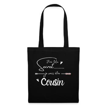 Je vais être cousin - Sac en tissu - noir - Devant
