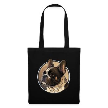Français Bulldog - Sac en tissu - noir - Devant