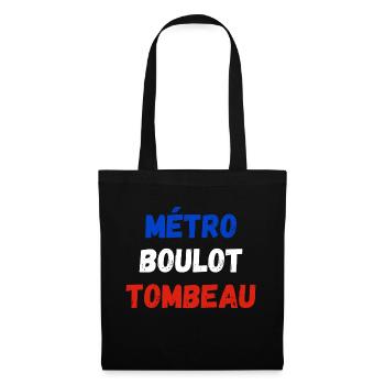 métro boulot tombeau - Sac en tissu - noir - Devant