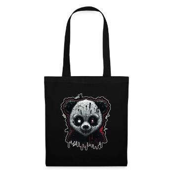 Panda effrayant - Sac en tissu - noir - Devant
