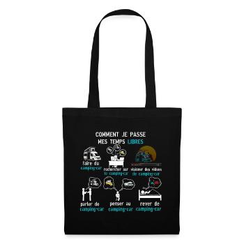 camping car temps libres cadeau camping car - Sac en tissu - noir - Devant