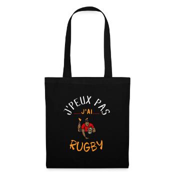 J'Peux Pas J'Ai Rugby - Sac en tissu - noir - Devant