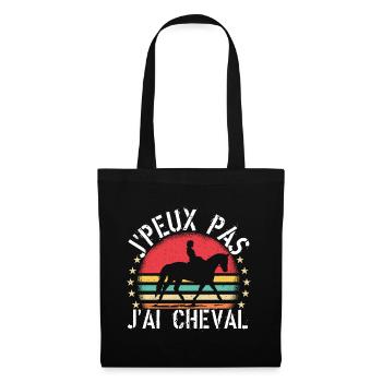 J Peux Pas J Ai Cheval cadeau vintage - Sac en tissu - noir - Devant
