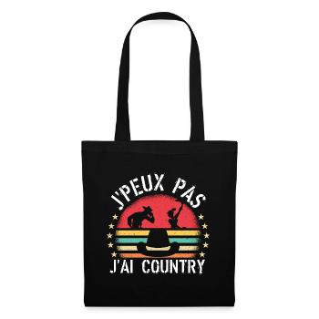 J Peux Pas J Ai Country cadeau vintage - Sac en tissu - noir - Devant