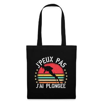 J Peux Pas J Ai Plongée cadeau vintage - Sac en tissu - noir - Devant
