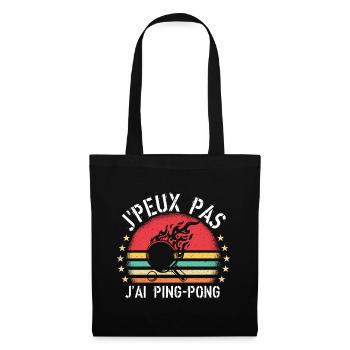 J Peux Pas J Ai Ping pong cadeau vintage - Sac en tissu - noir - Devant