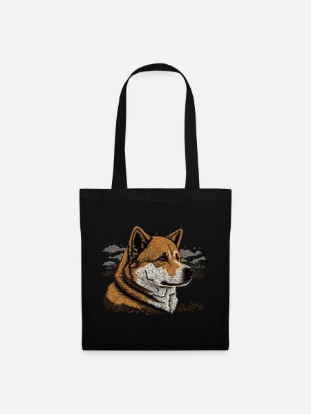 Akita Inu Dog - Stoffbeutel - Schwarz