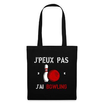 J'Peux Pas J'Ai Bowling - Sac en tissu - noir - Devant