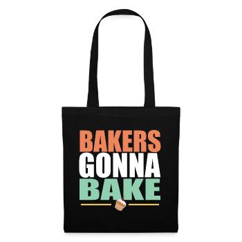 Backen Bäcker gehen zum Backen - Stoffbeutel - Schwarz - Vorne