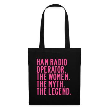 Ham Radio Operator Girl Mom Frauen Sprüche Lustige - Stoffbeutel - Schwarz - Vorne
