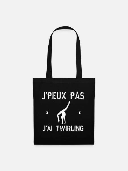 J'Peux Pas J'Ai Twirling cadeau humour - Sac en tissu - noir