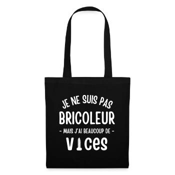 bricoleur, bricolage; bricoler, fan de bricolage - Sac en tissu - noir - Devant