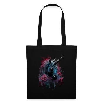 Rose and Unicorn - Tote Bag - black - Front