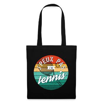 J'Peux Pas J'Ai Tennis - Sac en tissu - noir - Devant