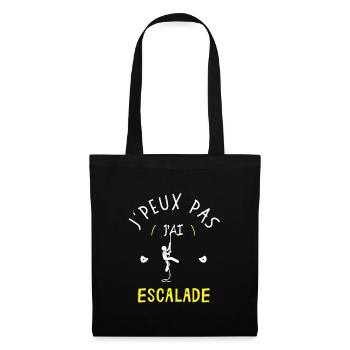 Cadeau Je peux pas j'ai escalade - Sac en tissu - noir - Devant